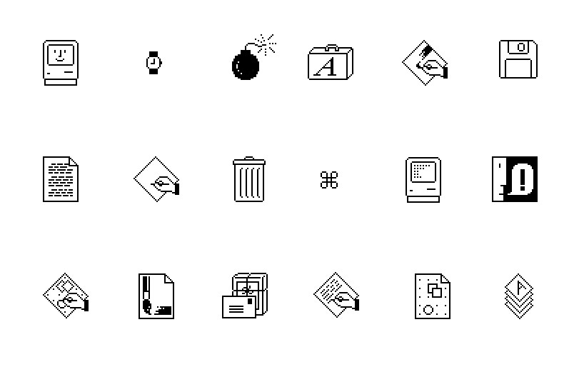 mac trash icon 1980s